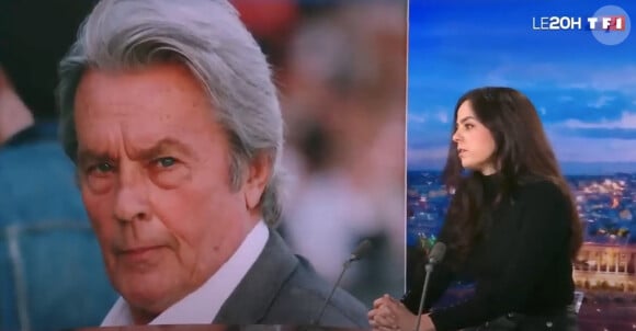 Captures d'écran d'Anouchka Delon qui a pris la parole face aux dernières accusations de son frère, Anthony sur le plateau du JT de Audrey Crespo-Mara sur TF1 le 7 janvier 2023.