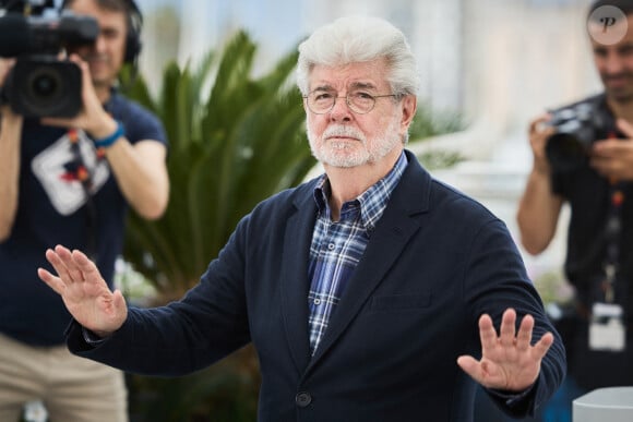 Photocall de la Palme d'or d'honneur pour George Lucas lors du 77ème Festival International du Film de Cannes, au Palais des Festivals à Cannes, FRance, le 24 mai 2024. © Jacovides-Moreau/Bestimage 