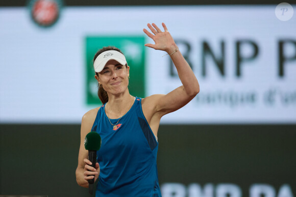 Alizé Cornet - La joueuse de tennis française Alizé Cornet annonce la fin de sa carrière après avoir été battue au premier tour des Internationaux de France de tennis de Roland Garros 2024 à Paris, France, le 28 mai 2024. © Jacovides-Moreau/Bestimage  French tennis player Alizé Cornet announces the end of her career after being defeated in the first round of the 2024 Roland Garros French Open tennis tournament in Paris, France, on May 28, 2024. 