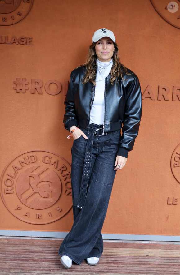 Laury Thilleman - Les célébrités au village lors des Internationaux de France de tennis de Roland Garros 2024 à Paris. Le 29 mai 2024. © Jacovides-Moreau / Bestimage 