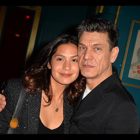 Exclusif - Marc Lavoine et sa compagne Line Papin à la générale de presse du spectacle musicale " Les Souliers Rouges " aux Folies Bergères à Paris, France, le 4 février 2020. © Veeren/Bestimage 