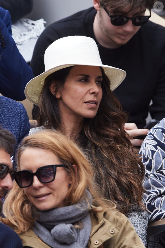 Reem Kherici dans les tribunes au même moment dans les tribunes des Internationaux de France de tennis de Roland Garros 2024 à Paris, France, le 2 juin 2024. © Jacovides-Moreau/Bestimage 