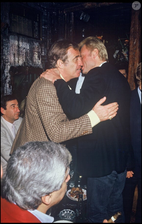 Jean-Paul Belmondo et Johnny Hallyday en 1986