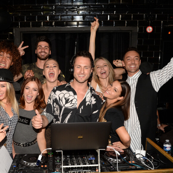 Exclusif - Anthony Colette, Laurent Maistret, Marie Denigot-Hamon, Katrina Patchett, Jordan Mouillerac, Christian Millette, Tonya Kinzinger, Denitsa Ikonomova et Maxime Dereymez à la soirée "D'pendanse" organisée au restaurant "La Gioia" au VIP Room à Paris, le 4 octobre 2017. © Rachid Bellak/Bestimage 