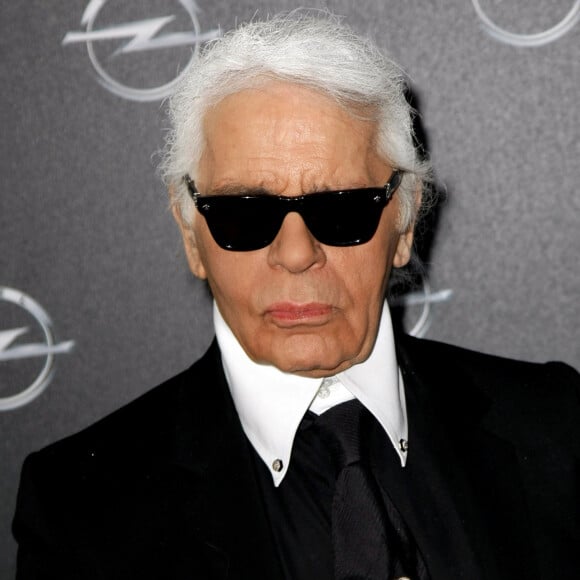 Karl Lagerfeld assiste au "Vernissage Karl Lagerfeld et Choupette" à Berlin, le 2 février 2015. Sport Moments/DDP Images/ABACAPRESS.COM