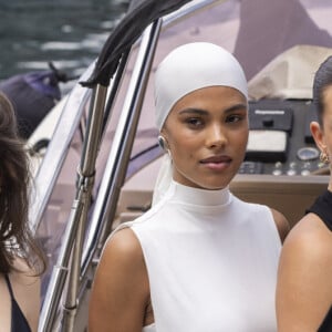 Laetitia Casta, Tina Kunakey, Adèle Exarchopoulos et François Civil - Arrivées au défilé de mode Jacquemus Cruise "La Casa" à la Casa Malaparte à Capri, Italie, le 10 juin 2024. © Borde-Da Silva/Bestimage 