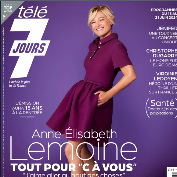 Elle était à l'honneur dans le dernier numéro de "Télé 7 Jours"
Couverture de "Télé 7 Jours" avec Anne-Elisabeth Lemoine, édition du 10 Juin 2024