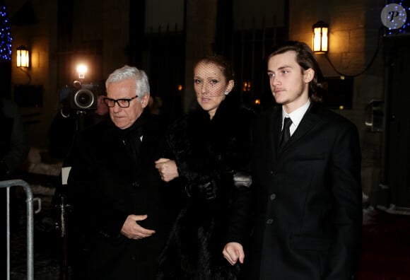 Céline Dion et son fils René-Charles Angélil, obsèques de René Angélil en la Basilique Notre-Dame de Montréal, le 22 janvier 2016. © Dominique Jacovides/Bestimage