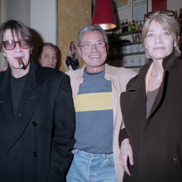 Archives - Jacques Dutronc, Jean-Marie Périer et Françoise Hardy - Exposition "Jean-Marie Périer", Carte blanche du magazine Elle, à Paris. En 1990 © Jean-Claude Woestelandt / Bestimage