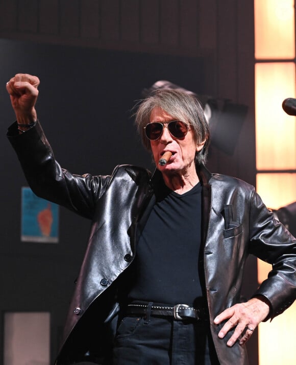 Jacques Dutronc et Thomas Dutronc en showcase de leur tournée "Dutronc & Dutronc" au Centre Evénementiel de Courbevoie le 11 avril 2022. © Coadic Guirec/Bestimage