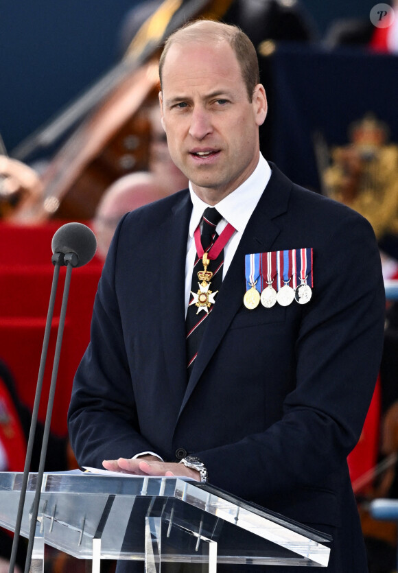 Le prince William de Galles - La famille royale d'Angleterre lors des commémorations du 80ème anniversaire du débarquement (D-Day) à Portsmouth. Le 5 juin 2024 © Dylan Martinez / Pool / Bestimage 