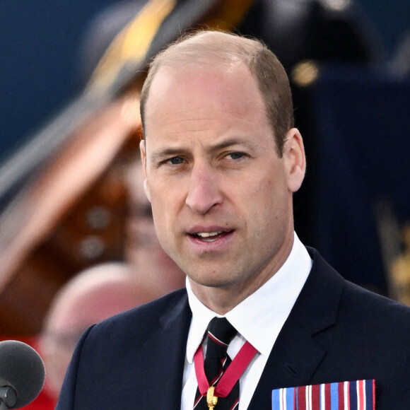 Le prince William de Galles - La famille royale d'Angleterre lors des commémorations du 80ème anniversaire du débarquement (D-Day) à Portsmouth. Le 5 juin 2024 © Dylan Martinez / Pool / Bestimage 