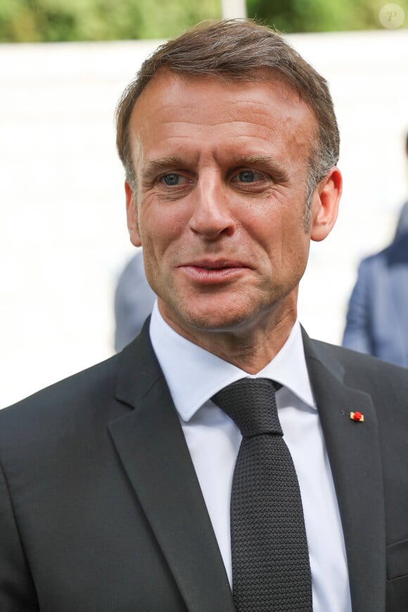 President Emmanuel Macron in Tulle to commemorate the slaughter and deportation of hundreds inhabitants by the german army during World War II. In Tulle, France on June 10, 2024. © Jean-Marc Haedrich/Pool/Bestimage