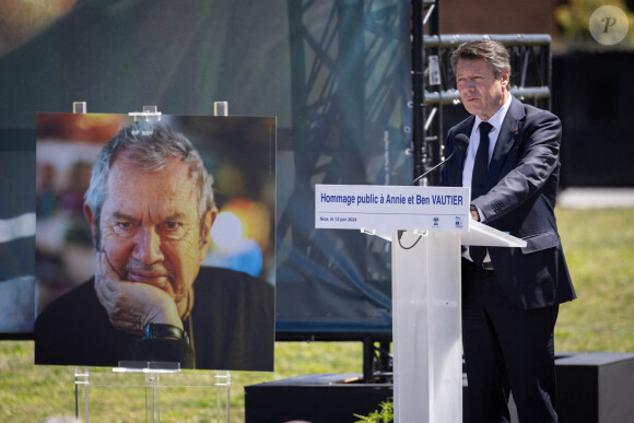 Christian Estrosi - Hommage public à Annie et Ben Vautier sur la promenade du Paillon à Nice, France, 13 juin 2024. Photo by Shootpix/ABACAPRESS.COM