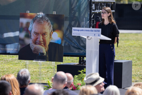 La directrice du MAMAC Hélène Guenin - Hommage public à Annie et Ben Vautier sur la promenade du Paillon à Nice, France, 13 juin 2024.  Photo by Shootpix/ABACAPRESS.COM