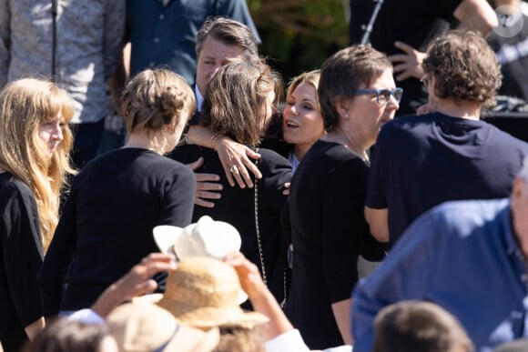 Et tous les deux ont pu saluer les enfants des défunts. 
Christian Estrosi - Hommage public à Annie et Ben Vautier sur la promenade du Paillon à Nice, France, 13 juin 2024. Photo by Shootpix/ABACAPRESS.COM