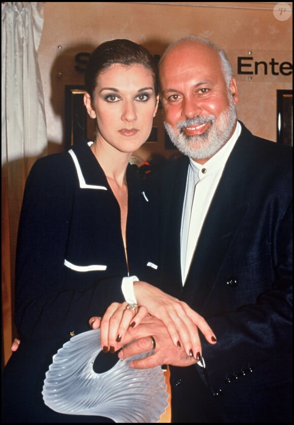 Céline Dion et son mari René Angelil à la première du film "Batman forever" en 1995