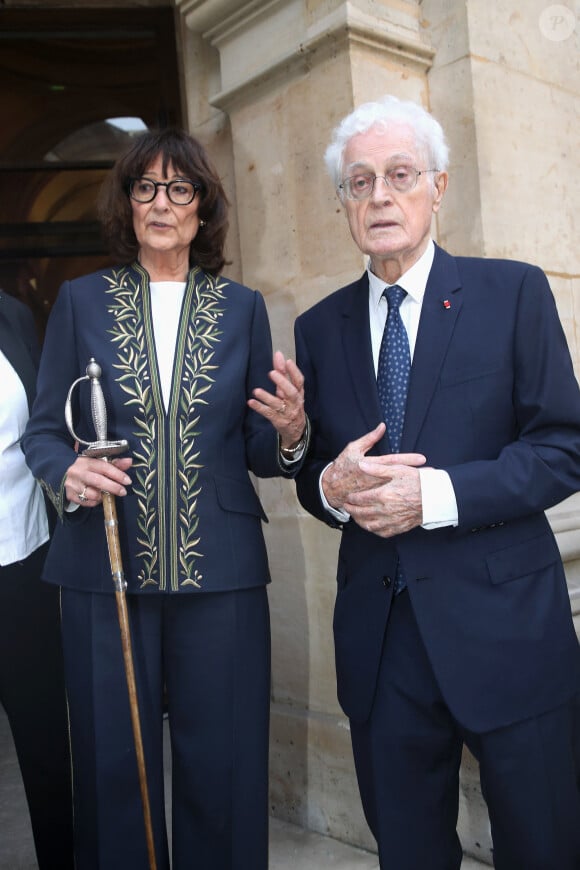 Semi-exclusif - Sylviane Agacinski et son mari Lionel Jospin - Réception de Sylviane Agacinski à l'Académie Française à Paris le 14 Mars 2024. © Bertrand Rindoff / Bestimage