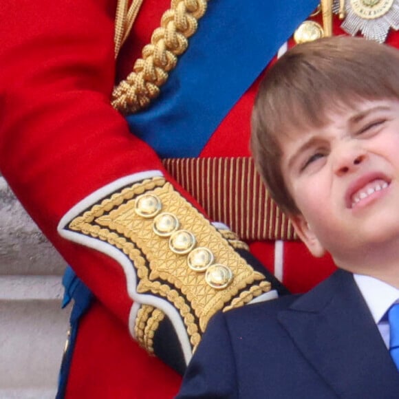 Le prince Louis de Galles - Les membres de la famille royale britannique au balcon du Palais de Buckingham lors de la parade militaire "Trooping the Colour" à Londres, Royaume Uni, le 15 juin 2024. © Ian Vogler/MirrorPix/Bestimage 