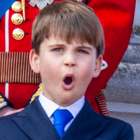 Le prince Louis de Galles - Les membres de la famille royale britannique au balcon du Palais de Buckingham lors de la parade militaire "Trooping the Colour" à Londres, Royaume Uni, le 15 juin 2024. © Ian Vogler/MirrorPix/Bestimage 