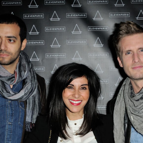 Tarek Boudali, Reem Kherici, Philippe Lacheau assistent à la soirée d'anniversaire d'Eleven Paris qui s'est tenue à la Gaite Lyrique à Paris, France, le 4 mars 2014. Photo par Alban Wyters/ABACAPRESS.COM