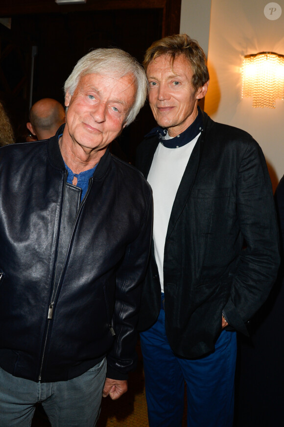 Dave et son compagnon Patrick Loiseau - Inauguration du théâtre de la Tour Eiffel à Paris le 16 octobre 2017. © Coadic Guirec/Bestimage