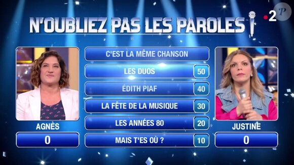 Dans "N'oubliez pas les paroles", les deux candidates ont été invitées à chanter "Le feu", la chanson de Kendji et Vianney sortie en 2020.