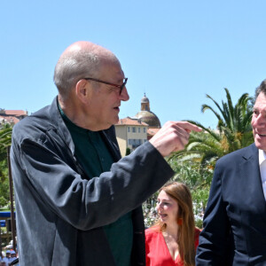 Christian Estrosi et sa femme Laura Tenoudji pour l'inauguration de "La Bourgada" à Nice, le samedi 22 juin 2024