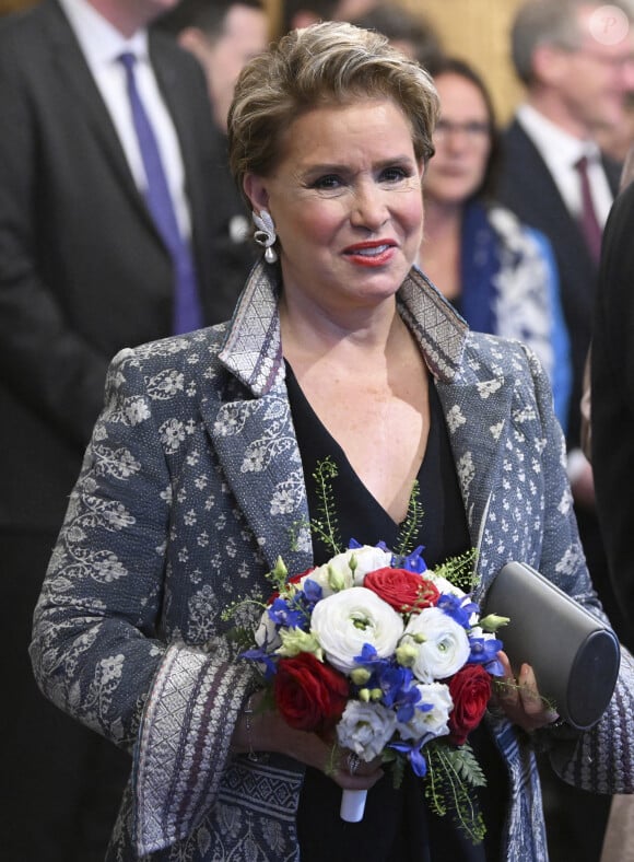 Le grand-duc Henri de Luxembourg et la grand duchesse Maria Teresa sont en visite d'état à Bruxelles le 16 avril 2024. © Frédéric Andrieu / Bestimage 