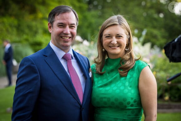 Le prince Guillaume, grand-duc héritier de Luxembourg, La princesse Stéphanie - La famille de Luxembourg lors d'une garden party au Château de Colmar-Berg le 28 juin 2022. 