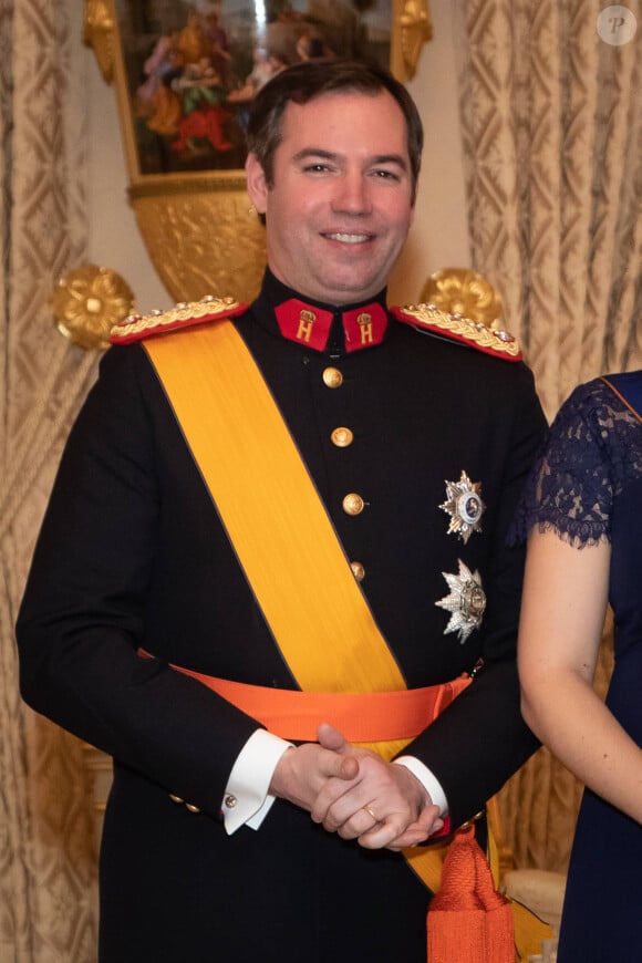 Le prince Guillaume, grand-duc héritier de Luxembourg - Le grand-duc Henri de Luxembourg, la princesse Alexandra, le prince Guillaume et la comtesse Stéphanie de Lannoy, grande-duchesse héritière de Luxembourg, assistent à la réception du Nouvel an au Palais grand-ducal à Luxembourg, le 16 janvier 2020.