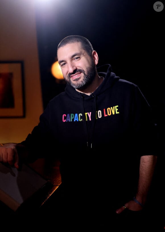 Exclusif - Ibrahim Maalouf lors de l'enregistrement de l'émission "Inoubliables, nos chers grands-parents", présentée par N.Lévy et diffusée le 25 juin sur Canal+, au Studio Harcourt à Paris. Le 17 février 2024 © Dominique Jacovides / Bestimage