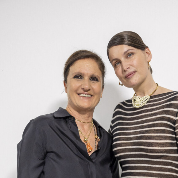 Exclusif - Maria Grazia Chiuri et Laetitia Casta au greeting du défilé de mode Christian Dior Haute-Couture automne-hiver 2024/2025 lors de la Fashion Week de Paris, France, le 24 Juin 2024. © Olivier Borde/Bestimage