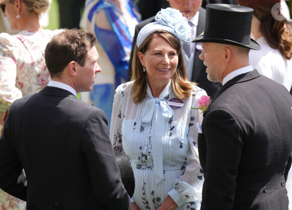 Jack Brooksbank, Carole Middleton, Mike Tindalll - La famille royale d'Angleterre aux courses hippiques "Royal Ascot 2024" à Ascot. Le 19 juin 2024 © Julien Burton / Bestimage 