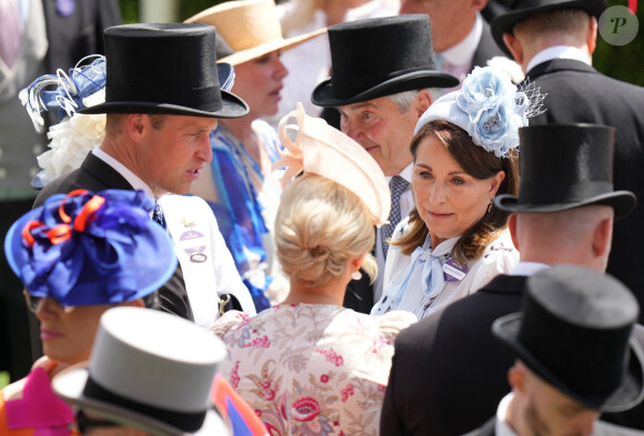 Le prince William de Galles, Zara Tindall, Carole Middleton - La famille royale d'Angleterre aux courses hippiques "Royal Ascot 2024" à Ascot. Le 19 juin 2024 © Julien Burton / Bestimage 