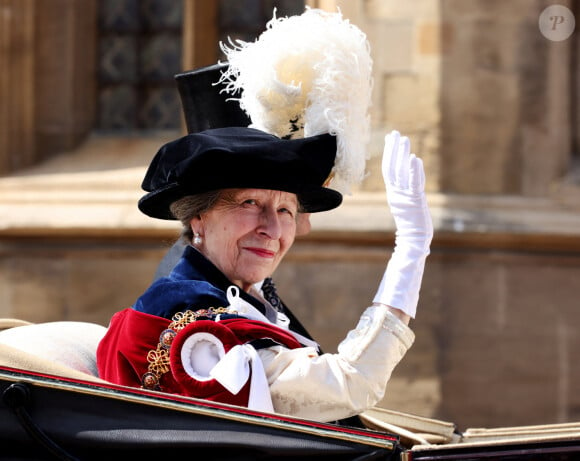 La princesse Anne d'Angleterre - La famille royale d'Angleterre lors du Service de l'Ordre de la Jarretière au Château de Windsor. Le 17 juin 2024 © Jonathan Buckmaster / MirrorPix / Bestimage 