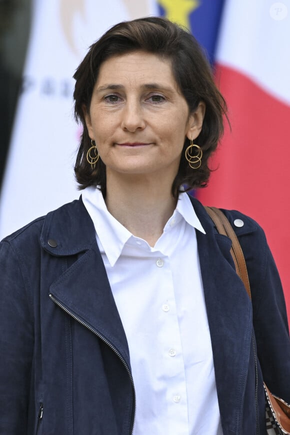 Amélie Oudéa-Castéra à la sortie du conseil des ministres, au palais présidentiel de l'Elysée à Paris, France, le 12 juin 2024. © Michael Baucher/Panoramic/Bestimage 