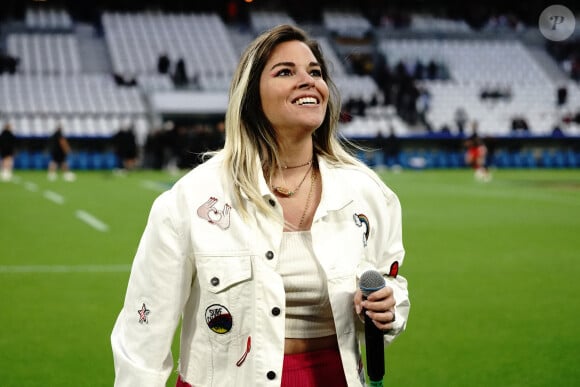 Sophie Tapie lors de la 23 ème journée de championnat de rugby du TOP14 RC Toulon - Toulouse au stade vélodrome à Marseille (match délocalisé) le 23 avril 2022. Victoire du RCT sur Toulouse 19-15. © Norbert Scanella / Panoramic / Bestimahe