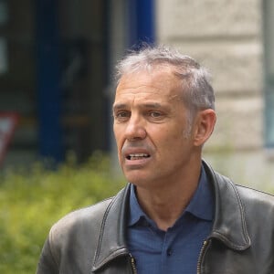 Exclusif - Paul Belmondo - Obsèques de Francine Leca (Fondatrice de Mécénat Chirurgie Cardiaque et première femme devenue chirurgienne cardiaque) en l'église Saint-Pierre à Neuilly-sur-seine, France, le 21 juin 2024. © Christophe Clovis / Bestimage