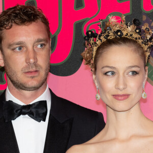 Pierre Casiraghi et Beatrice Borromeo - Arrivée de la famille princière au Bal de la Rose 2023 sur le thème "Bollywood" à la salle des étoiles à Monaco le 25 mars 2023. © Olivier Huitel / Pool / Bestimage 