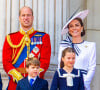 Ils aiment passer du temps de qualité avec George, Charlotte et Louis. Pour cet été, ils ne se contenteront pas que d'Anmer Hall, la résidence souvent choisie pour leurs vacances
Kate Middleton, William et George, Charlotte et Louis à Trooping the Colour à Londres. 