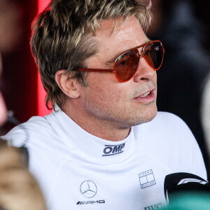 Brad Pitt au Grand Prix de Grande-Bretagne à Silverstone. Photo by Hoch Zwei via Zuma Press Wire/ABACAPRESS.COM