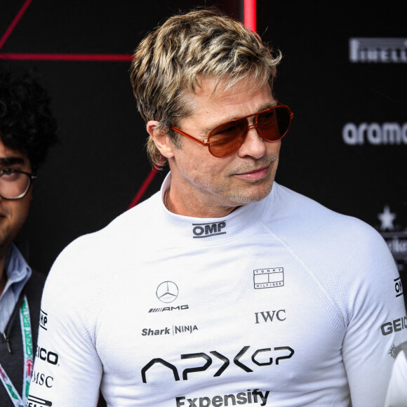 Brad Pitt au Grand Prix de Grande-Bretagne à Silverstone. Photo by Hoch Zwei via Zuma Press Wire/ABACAPRESS.COM