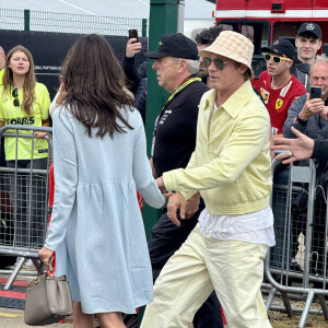 Brad Pitt et Ines De Ramon au Grand Prix de Grande-Bretagne à Silverstone. Photo by Splash News/ABACAPRESS.COM