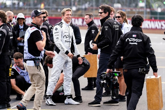 Brad Pitt au Grand Prix de Grande-Bretagne à Silverstone.