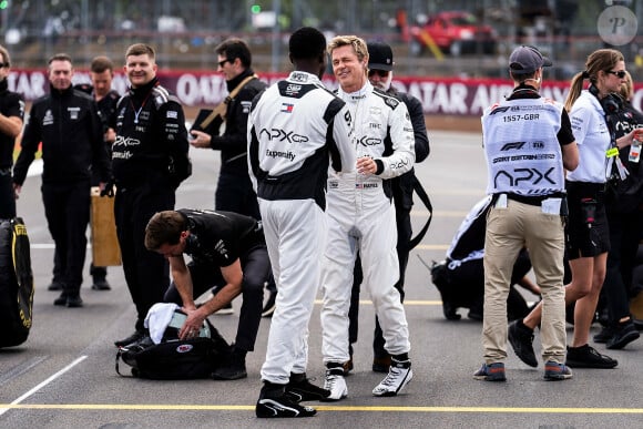 Brad Pitt au Grand Prix de Grande-Bretagne à Silverstone.