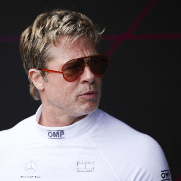 Brad Pitt au Grand Prix de Grande-Bretagne à Silverstone.