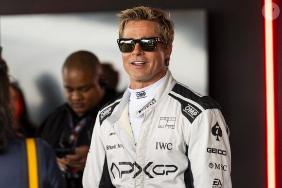 Brad Pitt au Grand Prix de Grande-Bretagne à Silverstone. Photo by IPA/ABACAPRESS.COM