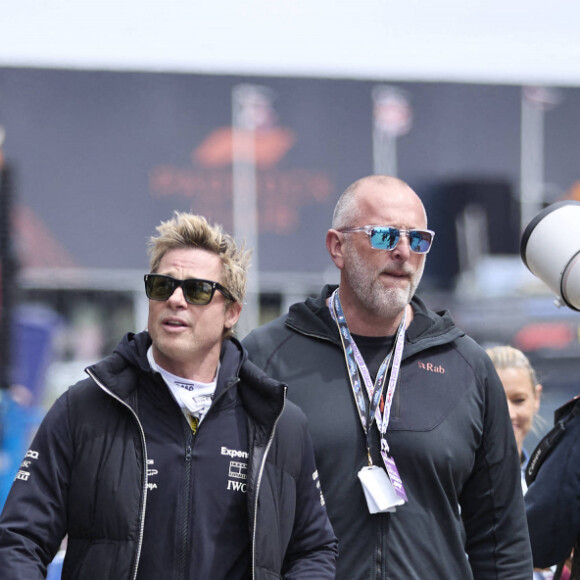 Brad Pitt au Grand Prix de Grande-Bretagne à Silverstone. Photo by Ricardo Larreina/Imago/ABACAPRESS.COM