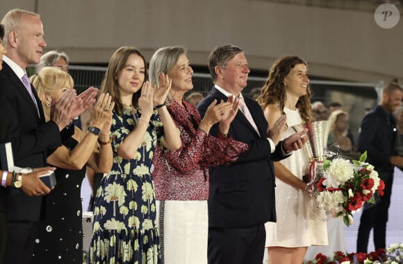 Matthias Breschan (CEO Longines), Alexandra de Hanovre, la princesse Caroline de Hanovre, Jan Tops - Jumping international Monte Carlo, Longines Global Champions Tour à Monaco le 6 juillet 2024. © Claudia Albuquerque/Bestimage 